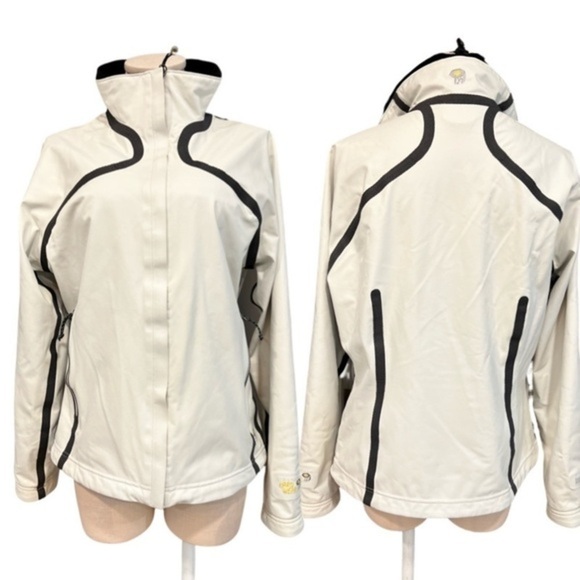 Mountain Hardwear Soft Shell Athletic Style Whiteish with Gray Accents as Jacket - Picture 1 of 16